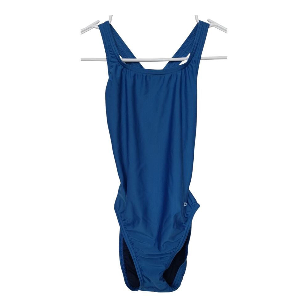 Speedo Swimsuit Womans Size 6 32 New Team Blue Athletic One piece 1 Swimming Gym